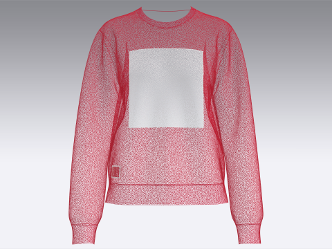 パッチ付きガールズ長袖プリントスウェットシャツ 3Dモデル