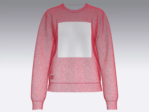 Girls Long Sleeve Printed Sweatshirt With Patch 3D Model