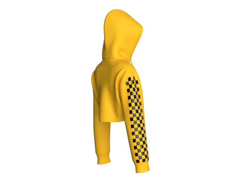 Moletom com capuz feminino com ombro ca&iacute;do Modelo 3D
