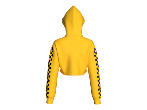 Moletom com capuz feminino com ombro ca&iacute;do Modelo 3D