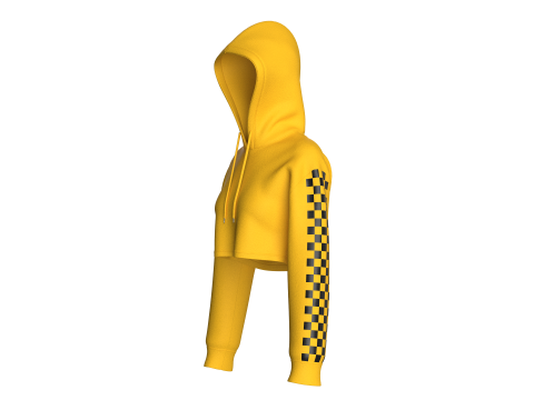 Moletom com capuz feminino com ombro ca&iacute;do Modelo 3D