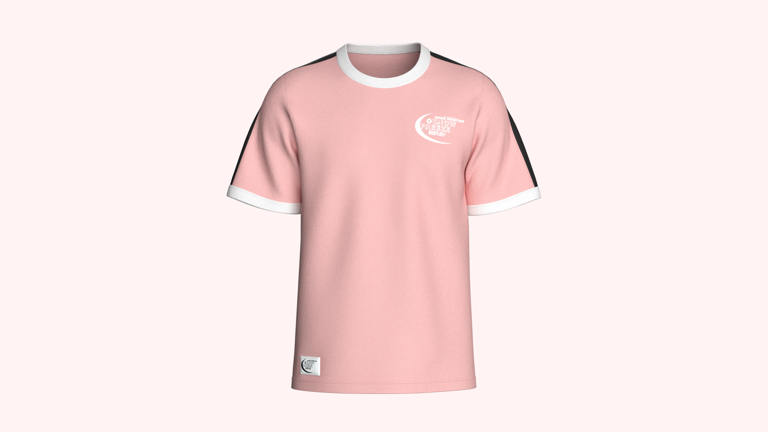 Men Printed Striped T-shirt With Patch 3D Model .c4d .max .obj .3ds .fbx .stl .blend