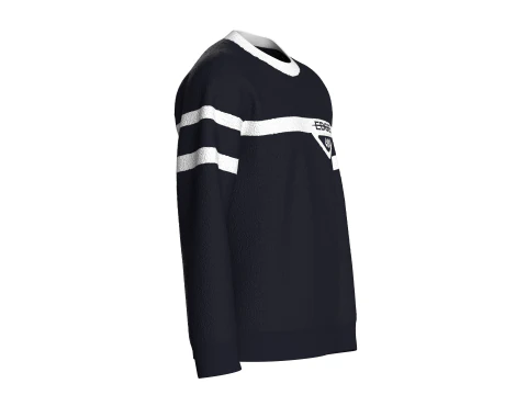Men Sherpa Sweatshirt With Patch 3D Model