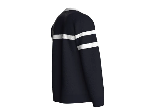 Men Sherpa Sweatshirt With Patch 3D Model
