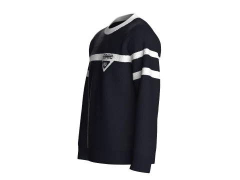 Men Sherpa Sweatshirt With Patch 3D Model