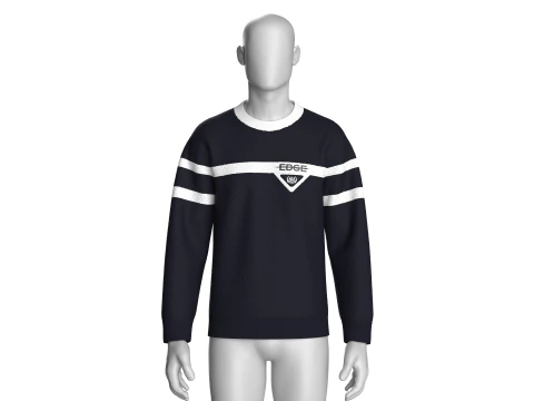 Men Sherpa Sweatshirt With Patch 3D Model