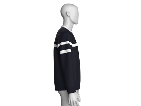 Men Sherpa Sweatshirt With Patch 3D Model