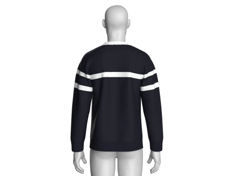 Men Sherpa Sweatshirt With Patch 3D Model
