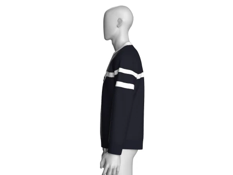 Men Sherpa Sweatshirt With Patch 3D Model