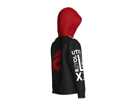 키즈 프린트 하프 지퍼 후드 재킷 3D 모델