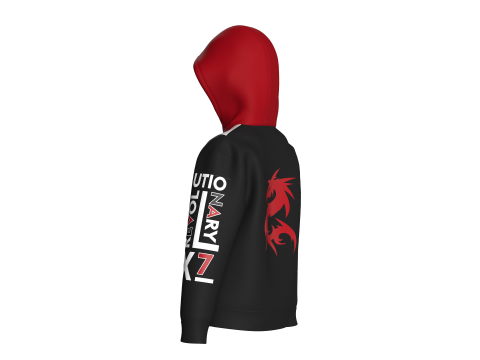 키즈 프린트 하프 지퍼 후드 재킷 3D 모델