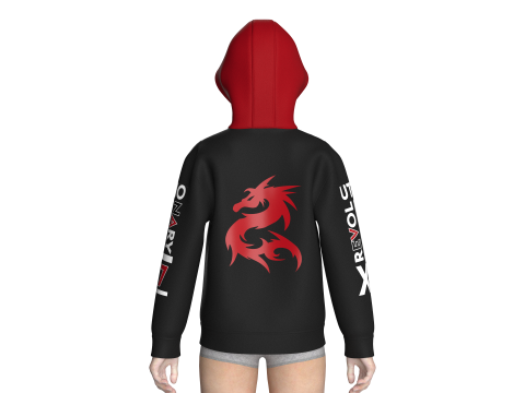 키즈 프린트 하프 지퍼 후드 재킷 3D 모델