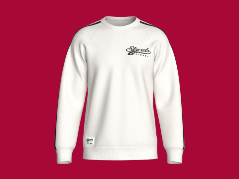 Bedrucktes Raglan-Sweatshirt f&uuml;r Herren mit Aufn&auml;her &ndash; Streets 3D Modell
