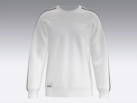 Moletom Masculino Raglan Estampado Com Patch - Streets Modelo 3D