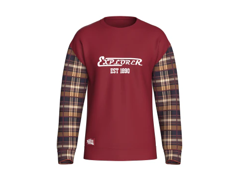 Moletom masculino com estampa de ombro e patch Modelo 3D