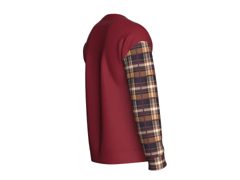 Men Printed Shoulder Drop Sweatshirt With Patch 3D Model