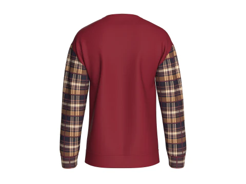 Men Printed Shoulder Drop Sweatshirt With Patch 3D Model