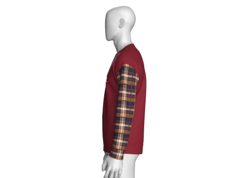 Men Printed Shoulder Drop Sweatshirt With Patch 3D Model
