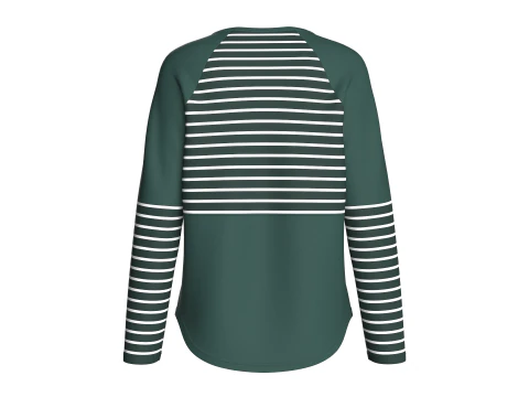 Moletom listrado raglan de pesco&ccedil;o longo para meninas Modelo 3D