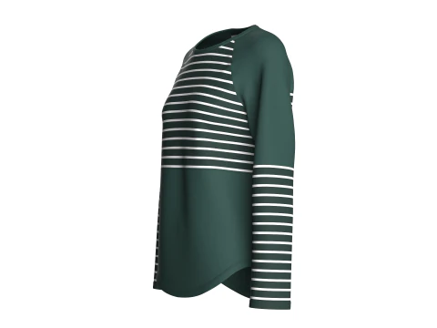 Moletom listrado raglan de pesco&ccedil;o longo para meninas Modelo 3D