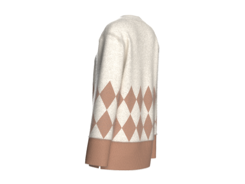 ガールズ アーガイル シェルパ ジャンパー 3Dモデル