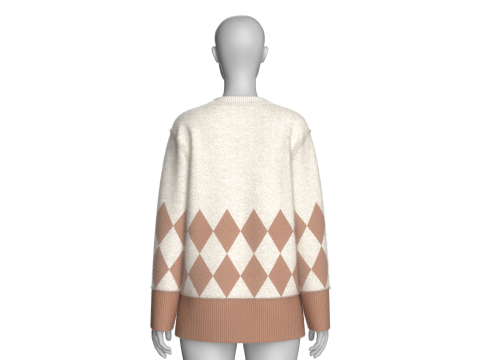 ガールズ アーガイル シェルパ ジャンパー 3Dモデル