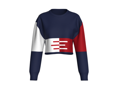 Kurzes 3-Tonnen-Sweatshirt f&uuml;r M&auml;dchen 3D Modell