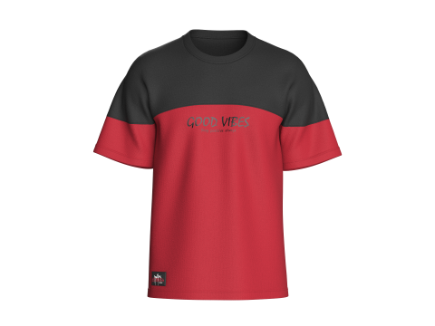 Men Printed Tshirt With Patch - GOOD VIBES 3D Model
