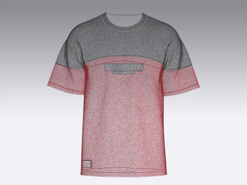 Men Printed Tshirt With Patch - GOOD VIBES 3D Model