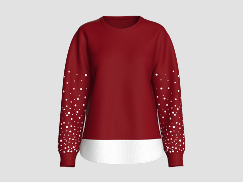 M&auml;dchen-Sweatshirt mit gepunkteten &Auml;rmeln 3D Modell