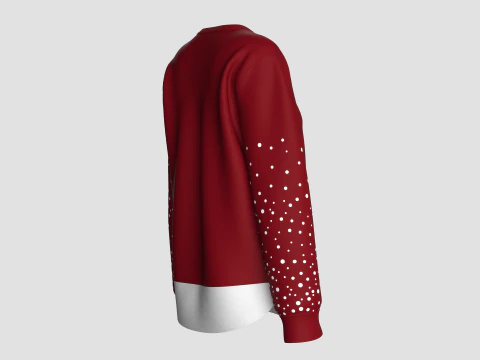 Girls Polka Dot Printed Sleeve Sweatshirt 3D Model