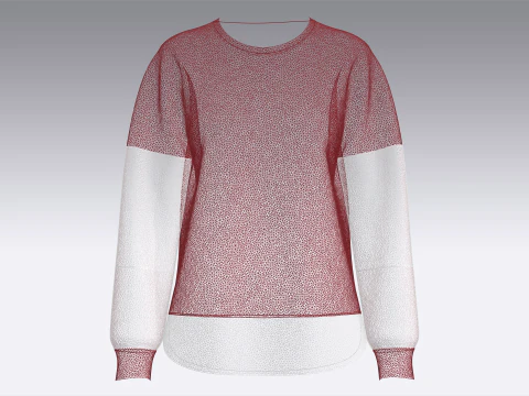 Girls Polka Dot Printed Sleeve Sweatshirt 3D Model