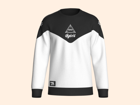 Bedrucktes schwarz-wei&szlig;es Herren-Sweatshirt 3D Modell