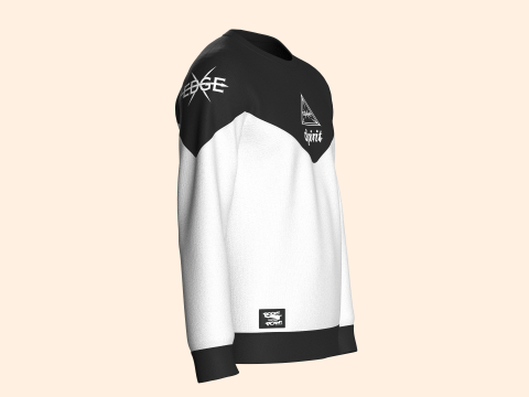 メンズプリント黒と白のスウェットシャツ 3Dモデル