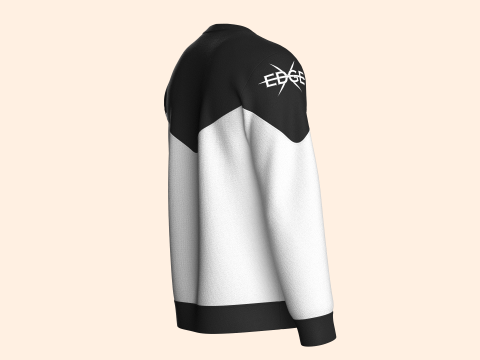 メンズプリント黒と白のスウェットシャツ 3Dモデル