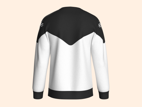 メンズプリント黒と白のスウェットシャツ 3Dモデル