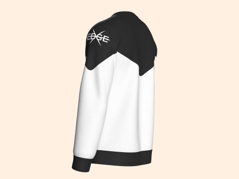 メンズプリント黒と白のスウェットシャツ 3Dモデル