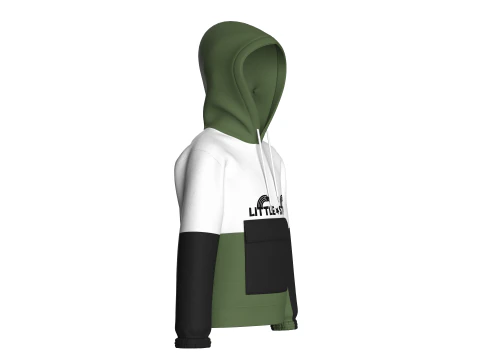 Kids Little Star Printed Hoodie With Pocket 3D Model