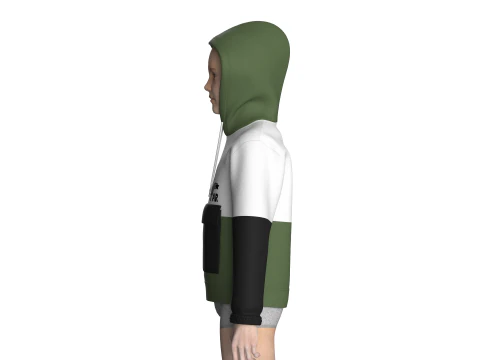Kids Little Star Printed Hoodie With Pocket 3D Model