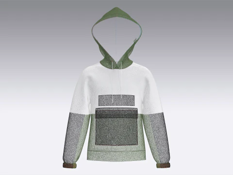 Kids Little Star Printed Hoodie With Pocket 3D Model