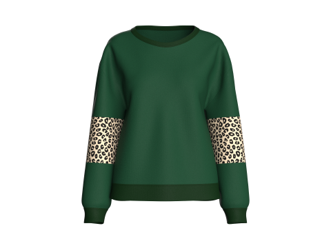 M&auml;dchen-Sweatshirt mit langem Halsausschnitt und schulterfreiem Schnitt 3D Modell