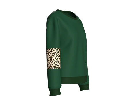 Світшот із заниженою горловиною для дівчаток 3D Модель