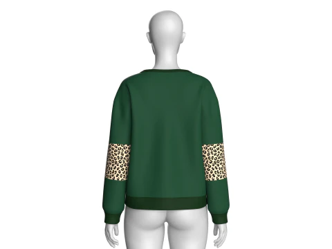 Світшот із заниженою горловиною для дівчаток 3D Модель