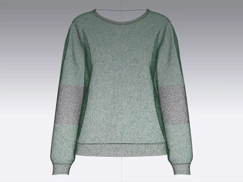 Світшот із заниженою горловиною для дівчаток 3D Модель