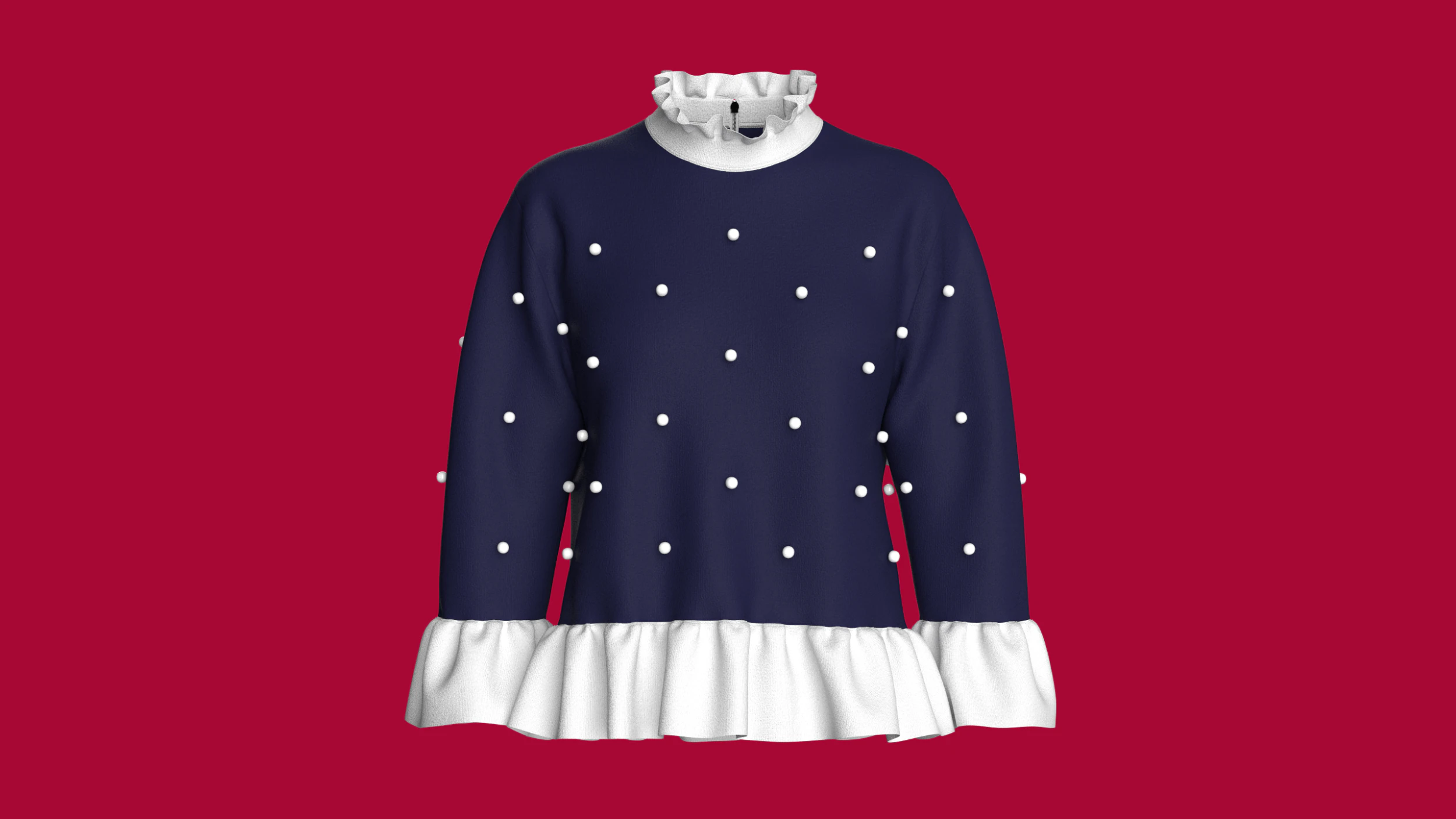 Girls Double Layer Ruffle Tops 3D Model .c4d .max .obj .3ds .fbx .stl .blend