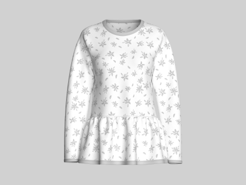 Lang&auml;rmliges, gebl&uuml;mtes Sch&ouml;&szlig;chen-Top f&uuml;r M&auml;dchen 3D Modell