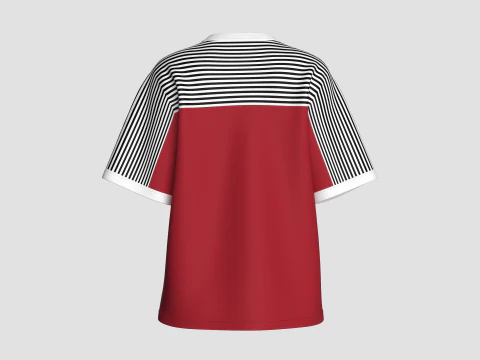 T-shirt a righe per bambina con patch Modello 3D