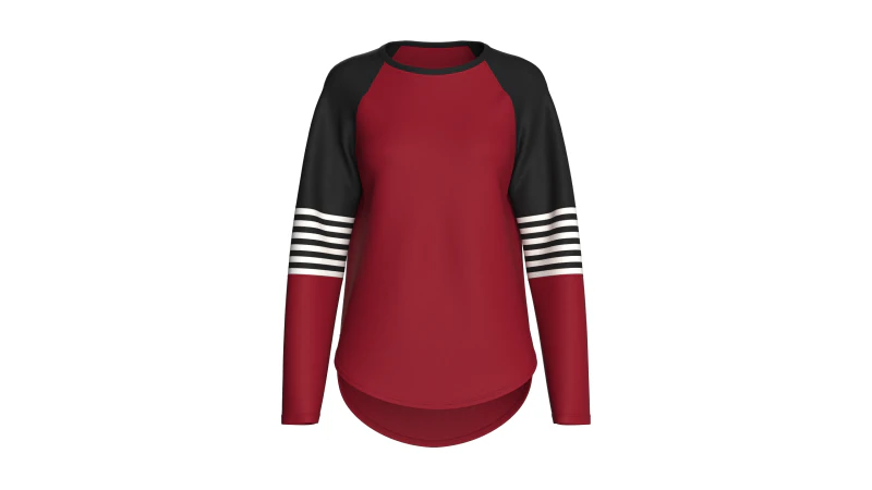 Felpa raglan a maniche lunghe da bambina Modello 3D .c4d .max .obj .3ds .fbx .stl .blend