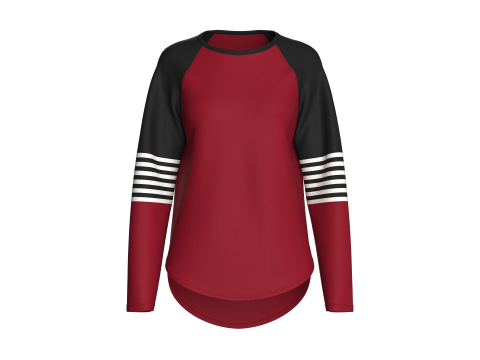 Raglan-Langarm-Sweatshirt f&uuml;r M&auml;dchen 3D Modell