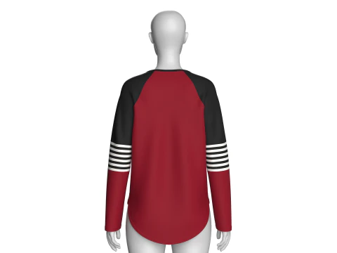 Felpa raglan a maniche lunghe da bambina Modello 3D